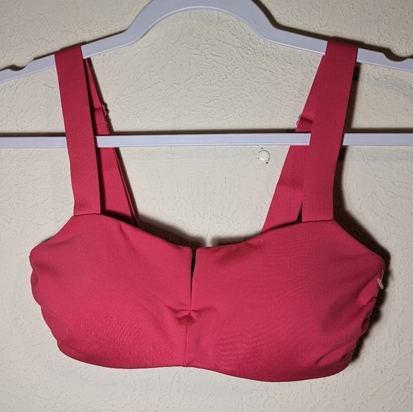 NWOT Athleta square neck V bikini top in Tulip pink - Picture 7 of 13